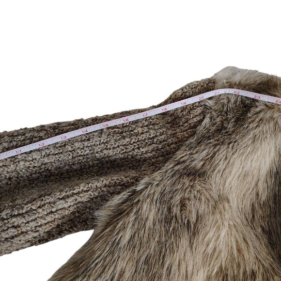 Vtg D'Esprit Dubrowsky Perlbinder Faux Fur Coat Beige Boho Union Made S/M - Picture 4 of 9